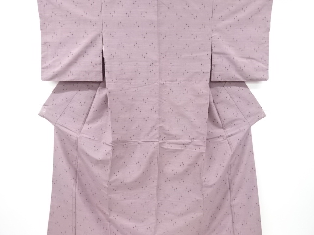 JAPANESE KIMONO / ANTIQUE KIMONO / SILK / TSUMUGI / WOVEN ABSTRACT PATTERN